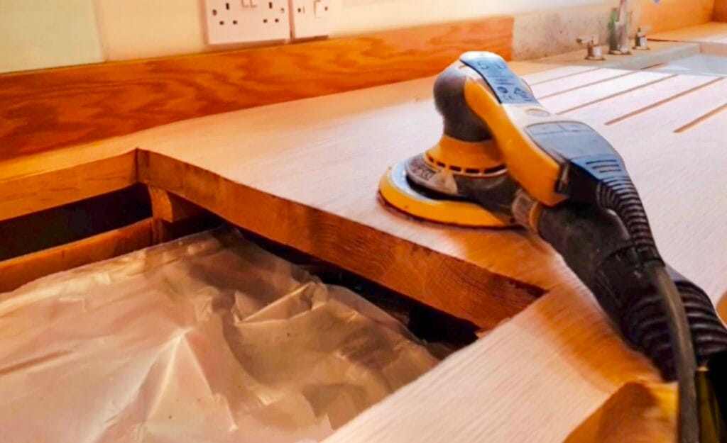 Wooden worktop sanding and refinishing