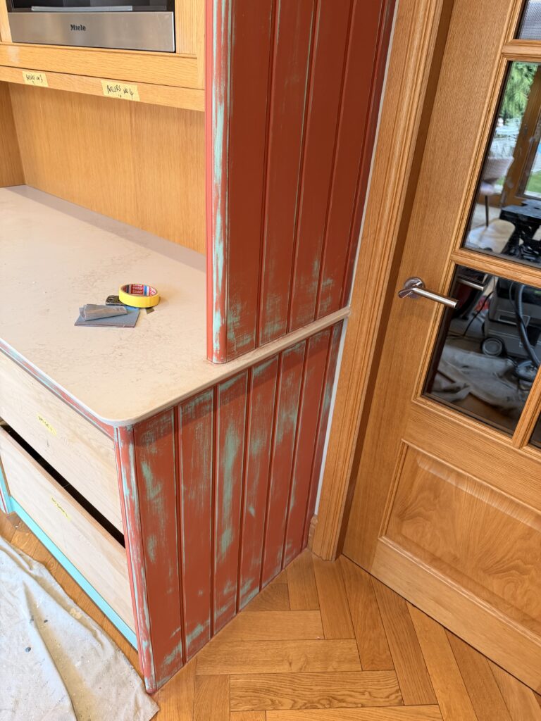 Sanding kitchen cabinets